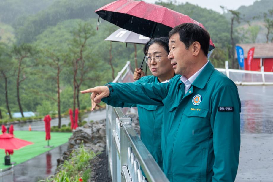 이재영 증평군수, 집중호우 대비 에듀팜특구관광단지(벨포레리조트) 특별점검 실시